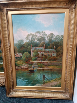 "The Ferry, Overton-on-Dee" By Albert  Dunnington (British 1860-1928)