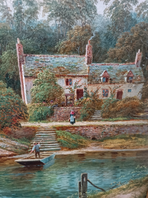 "The Ferry, Overton-on-Dee" By Albert  Dunnington (British 1860-1928)