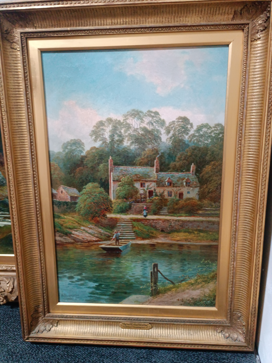 "The Ferry, Overton-on-Dee" By Albert  Dunnington (British 1860-1928)