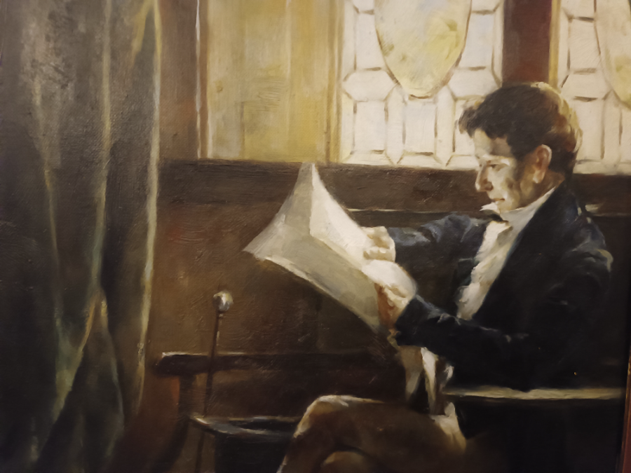 "The Last Hand" Large  Oil  Painting, 20th Century