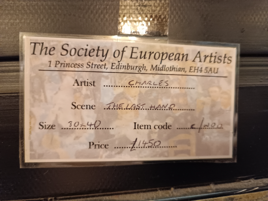 "The Last Hand" Large  Oil  Painting, 20th Century