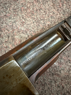 An excellently maintained and remarkably rare Whitworth rifled muzzle-loading carbine made by Thomas Turner of Birmingham, intended for use in the 1860s by Volunteer Yeomanry. 

Length: 104 cm.
Caliber: .451 (52 bore)

It sports a very clean bore, Whitworth rifling, strong action, and a blued barrel. There is a minor crack on the underside of the stock, but overall, it is in excellent condition.