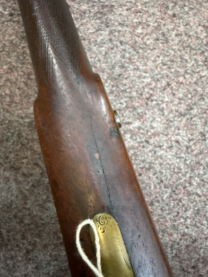 An excellently maintained and remarkably rare Whitworth rifled muzzle-loading carbine made by Thomas Turner of Birmingham, intended for use in the 1860s by Volunteer Yeomanry. 

Length: 104 cm.
Caliber: .451 (52 bore)

It sports a very clean bore, Whitworth rifling, strong action, and a blued barrel. There is a minor crack on the underside of the stock, but overall, it is in excellent condition.