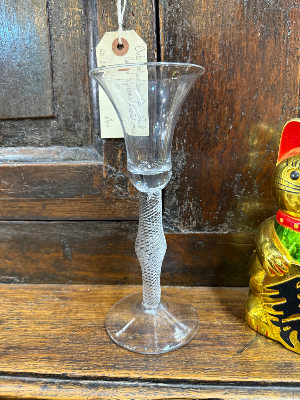Trumpet Bowl Single Knop Air Twist Glass