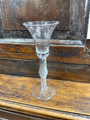 Trumpet Bowl Single Knop Air Twist Glass