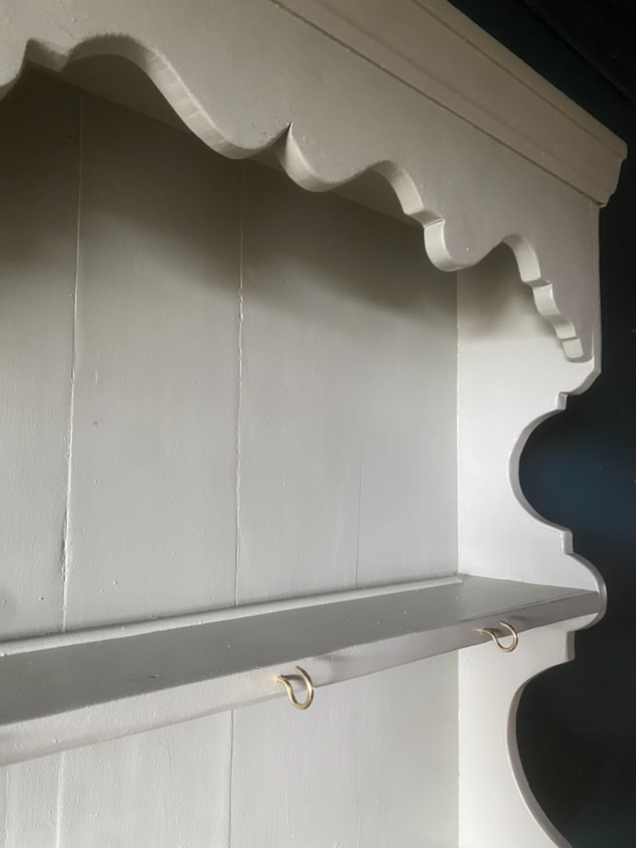 Victorian 1890 Solid Pine Painted Antique Country Kitchen Welsh Dresser 3ft Wide