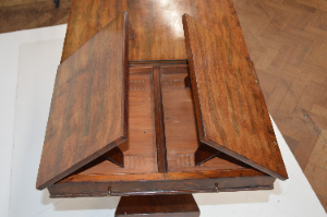 Discover our unique Victorian mahogany bedside/library table. Expandable, adjustable and portable with classic elegance. Shop now and add a hint of sophistication!