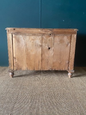 Victorian Solid Pine Antique Chest Of Drawers 2 over 2 with Pressed Glass Knobs