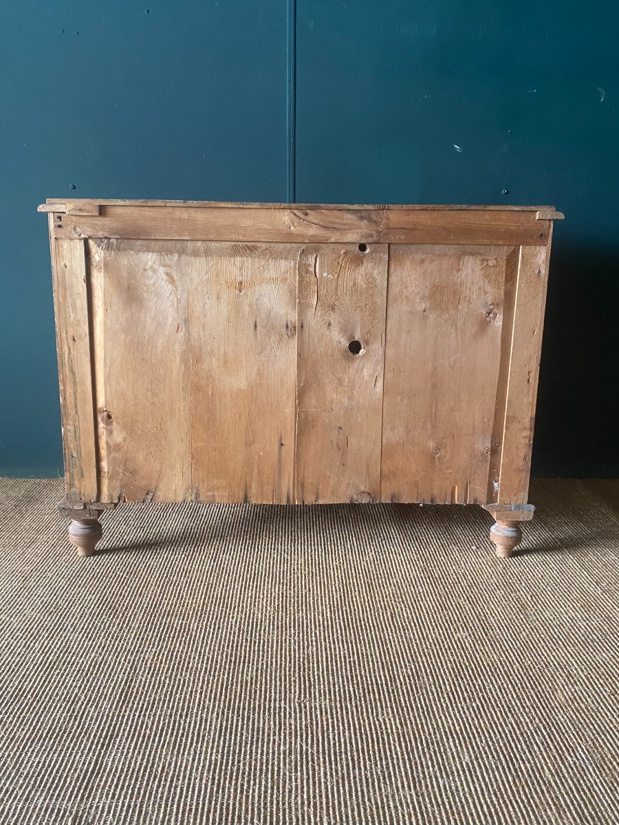 Victorian Solid Pine Antique Chest Of Drawers 2 over 2 with Pressed Glass Knobs
