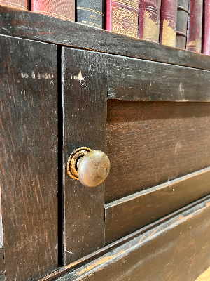 Discover our handcrafted, solid pine library bookcases with an aged ebony stain finish. Perfect for any interior decor. Shop now to add style to your space!