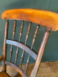 Vintage Antique Welsh Elm Rocking Chair Pierced Design Ply Seat Good Condition