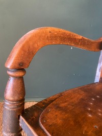 Vintage Antique Welsh Elm Rocking Chair Pierced Design Ply Seat Good Condition