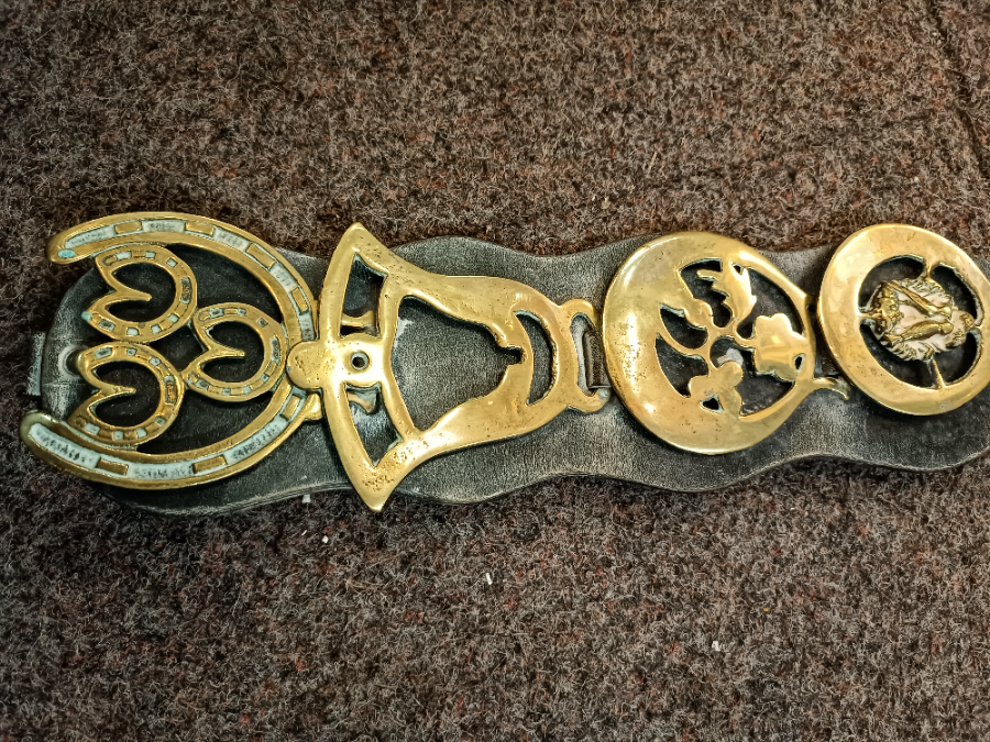 Explore our range of vintage leather martingale straps, complete with four horse brasses! Impressively crafted and measuring 44cm. Shop now for a taste of tradition!