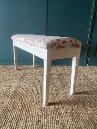 Vintage Upholstered Bench Seat Piano Stool Storage Brand New Linen Upholstery