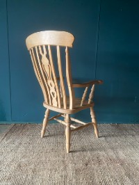 Vintage Victorian Antique Style Welsh Kitchen Fireside Elbow Chair Armchair VGC