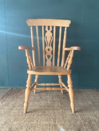 Vintage Victorian Antique Style Welsh Kitchen Fireside Elbow Chair Armchair VGC