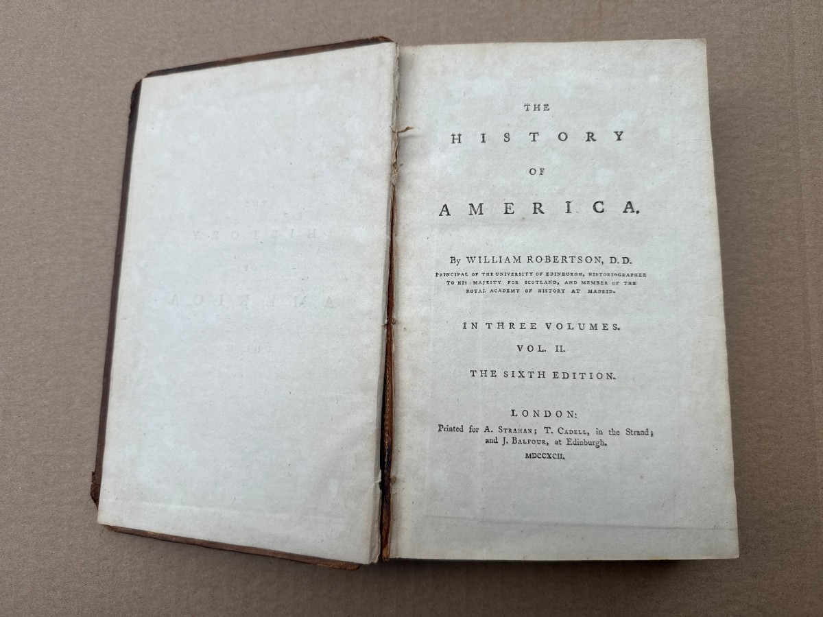 Volume II History Of America By William Robertson
