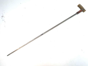 Super stick, Mallaca wood silver collared with hammer head horned handle, dated for 1899 overall conditions quite good too, length of 89cm tip to tip, across handle 11cm sticks diameter from tops 2.5cm tappering down to ferule 2cm and from the double edged blades tip to the top of the handles 84cm reference KT6   Tel: +44 7505 165 843 We accept online payments for all our items listed: Bank transfer cash on collection or if wishing over the phone using your debit or credit cards, also doing layby payments plan, or email giving your address details & contact number and we shall send you your items invoice to make payment with your card. Send your request to - john.strong2@gmail.com