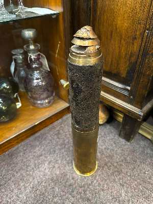 WW1 German 77mm Shrapnel Shell With Case