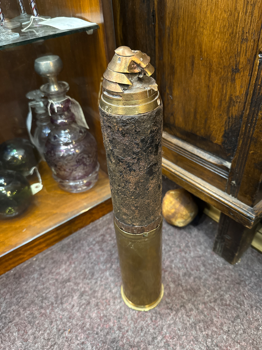 WW1 German 77mm Shrapnel Shell With Case
