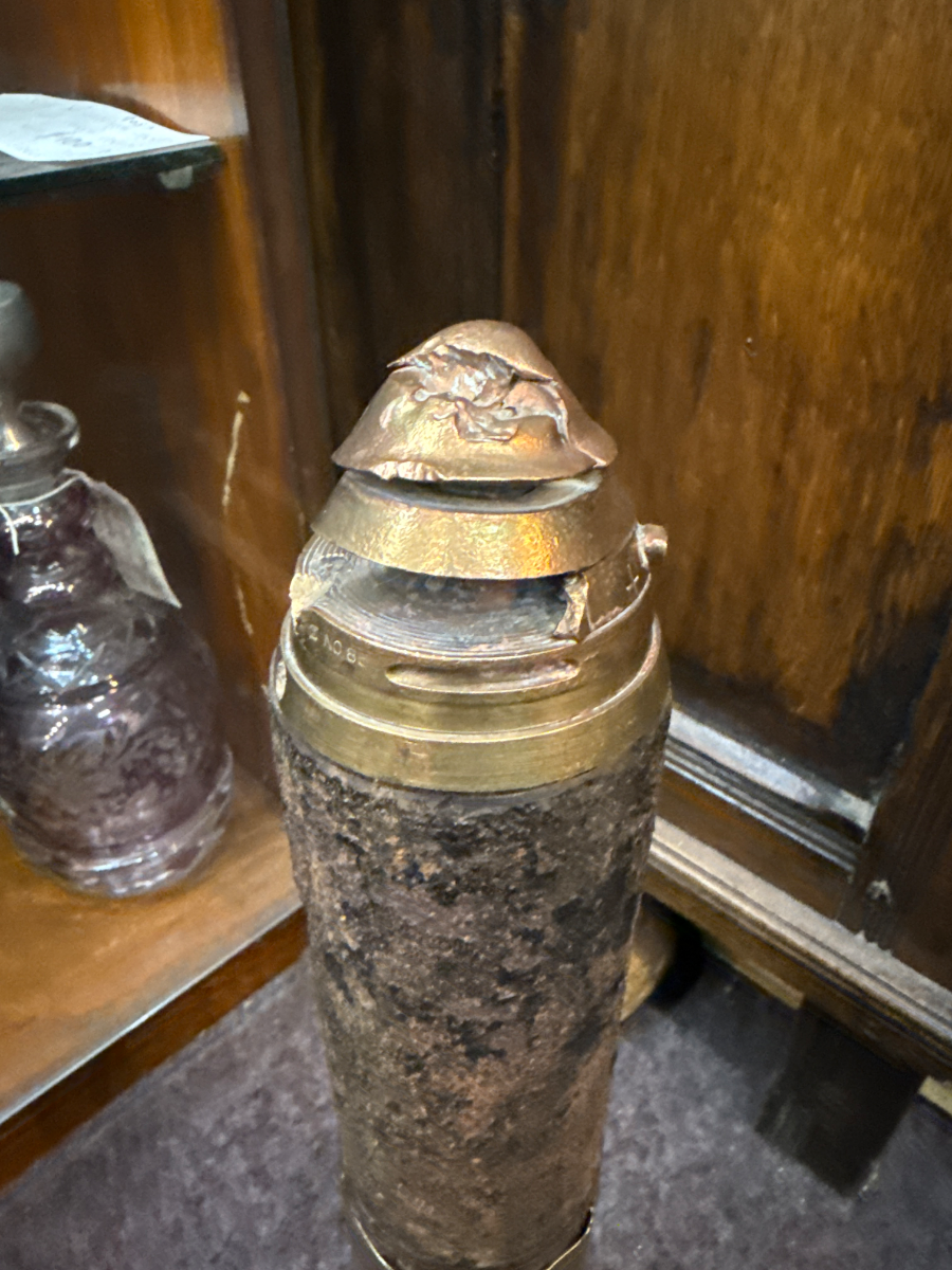 WW1 German 77mm Shrapnel Shell With Case