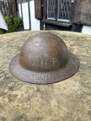 A lovely WWII MKII Civil Defense helmet.