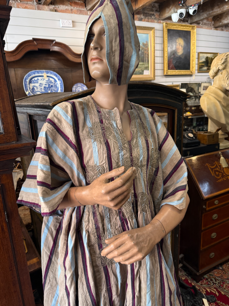 Yoruba Embroidered Strip-Woven Ceremonial Agbada With Fìlà And Ṣòkòtò, West Africa, C. 1954