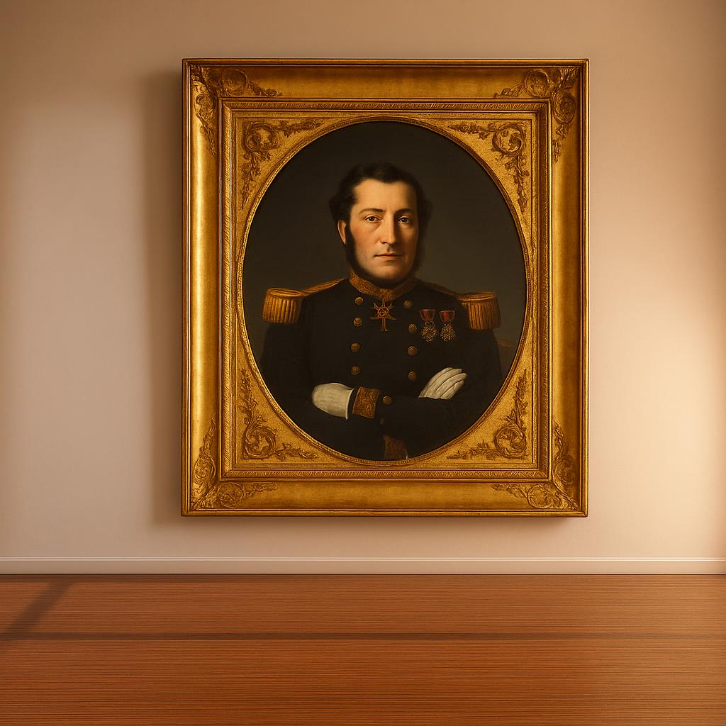 Portrait Of Vice Admiral Thomasset, Oil On Canvas Painting