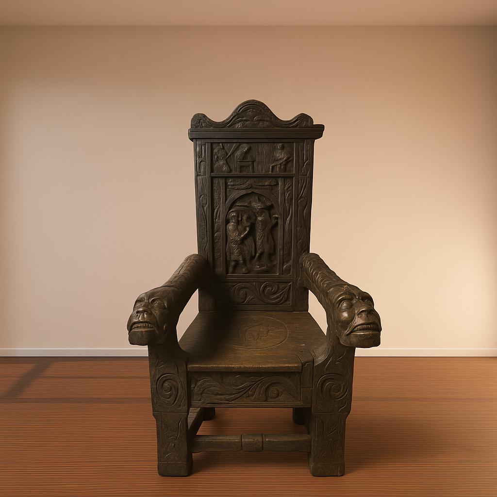 Bog Oak Throne Chair | Pre 17th Century