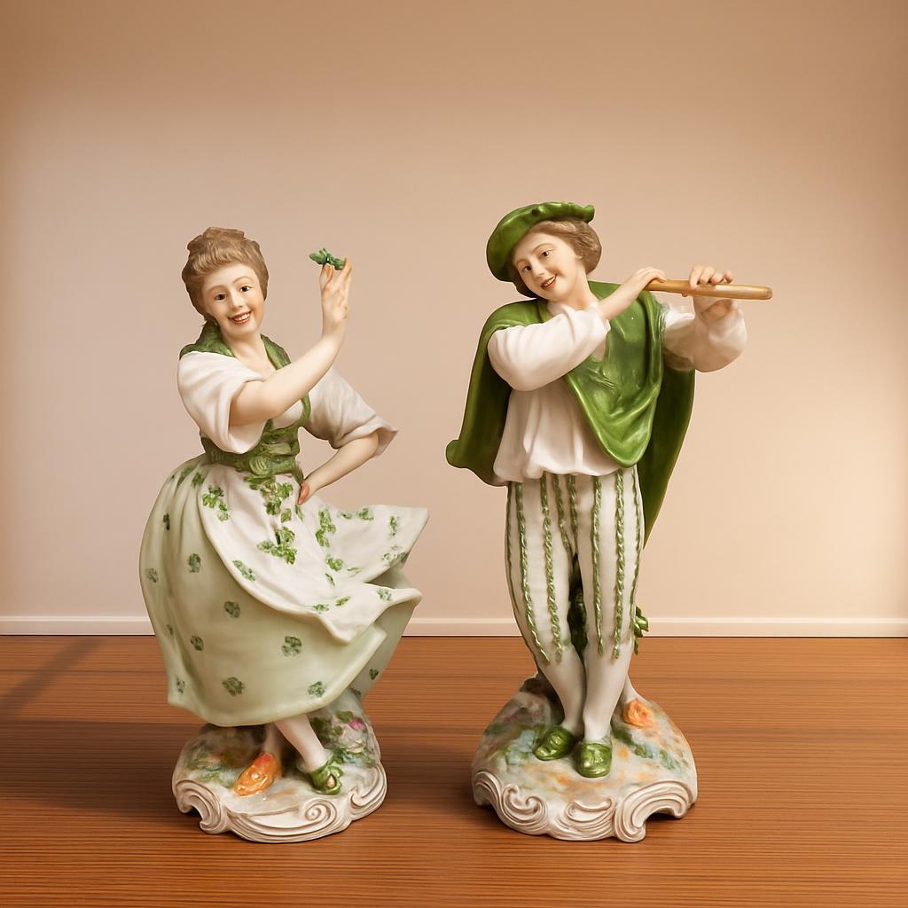 A Pair Of Meissen Style Porcelain Courting Figures