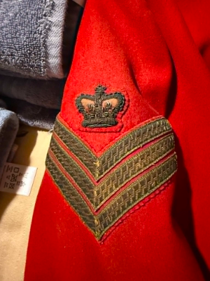 A very rare and lovely Victorian South Wales Borderers Staff Sergeants tunic, circa late 1890s, due to the additional SMLE/Lee Metford musketry badge. It retains the remains of its original paper label. No name.