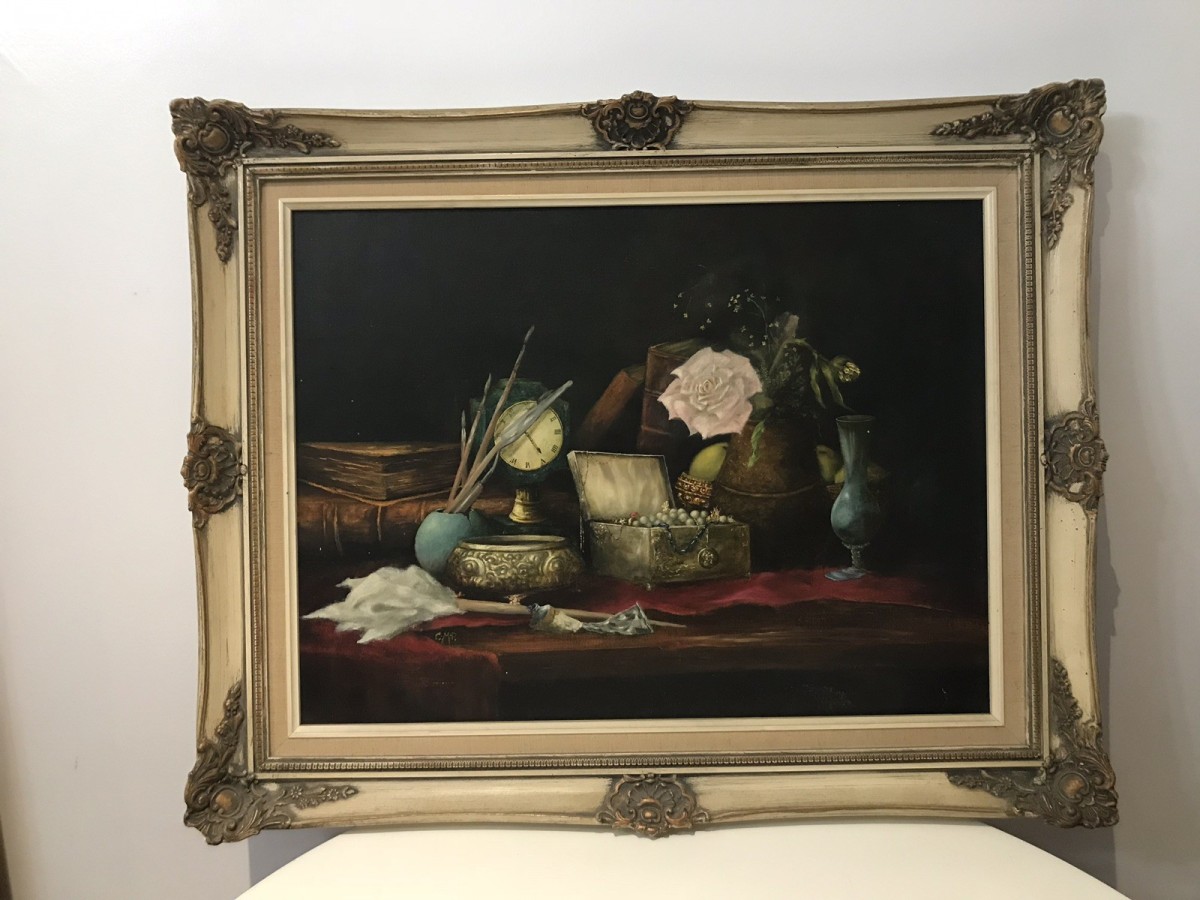 Primary image for Rare Antiquirian Collecters Oil Painting Signed By Artist C.m.p