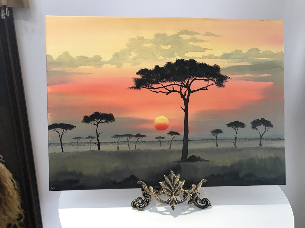Primary image for Original Oil Painting On Canvas Rare Aboriginal Australia