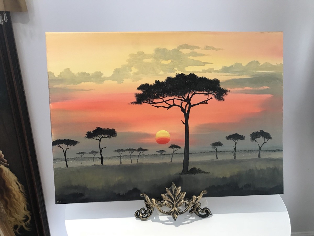 Original Oil Painting On Canvas Rare Aboriginal Australia