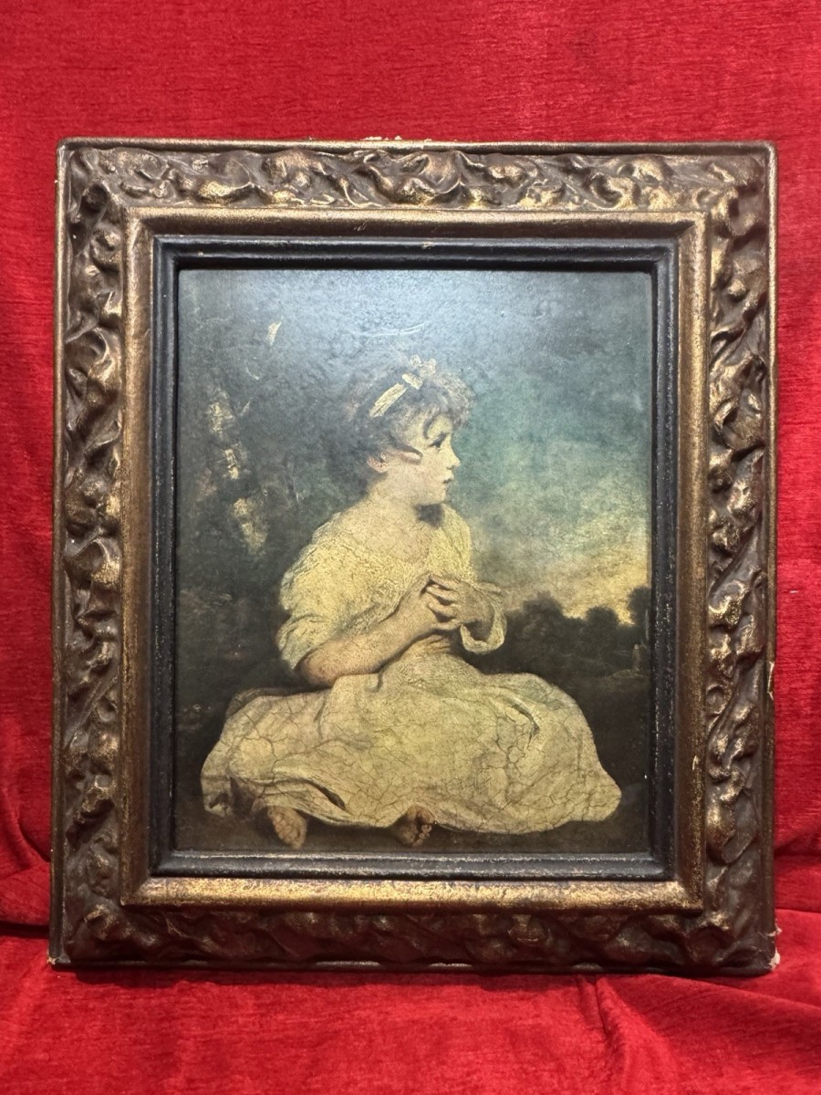 Primary image for Antique Sir Joshua Reynolds The Age Of Innocence Mezzotint In Ornate Frame