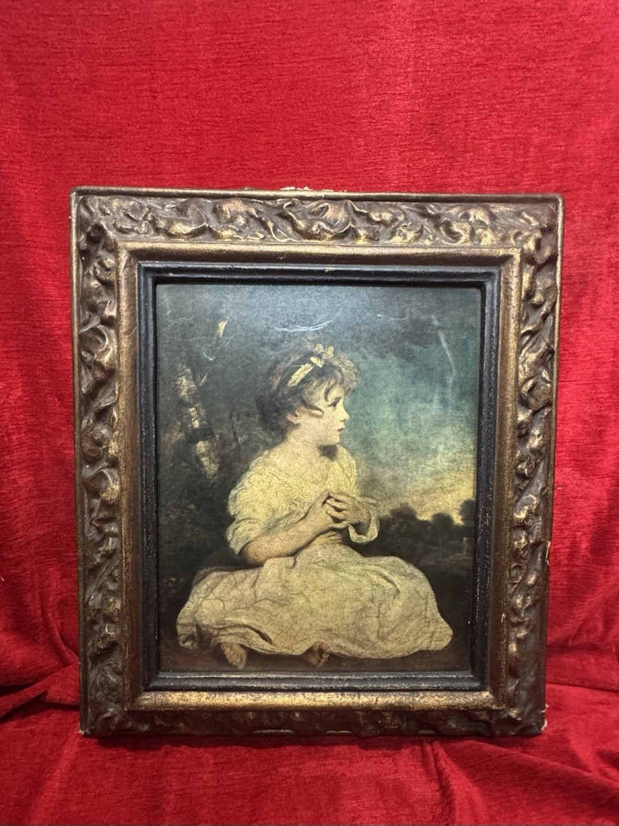 Antique Sir Joshua Reynolds The Age Of Innocence Mezzotint In Ornate Frame