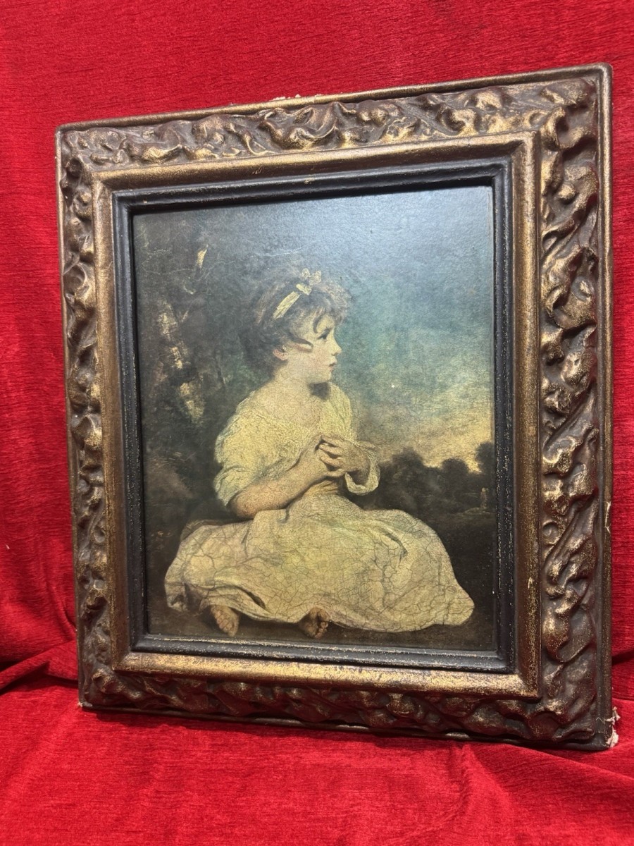 Antique Sir Joshua Reynolds The Age Of Innocence Mezzotint In Ornate Frame