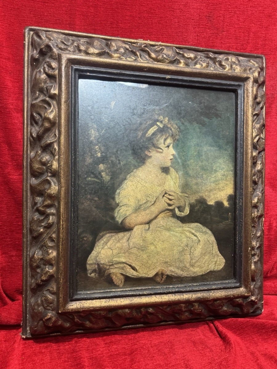 Antique Sir Joshua Reynolds The Age Of Innocence Mezzotint In Ornate Frame