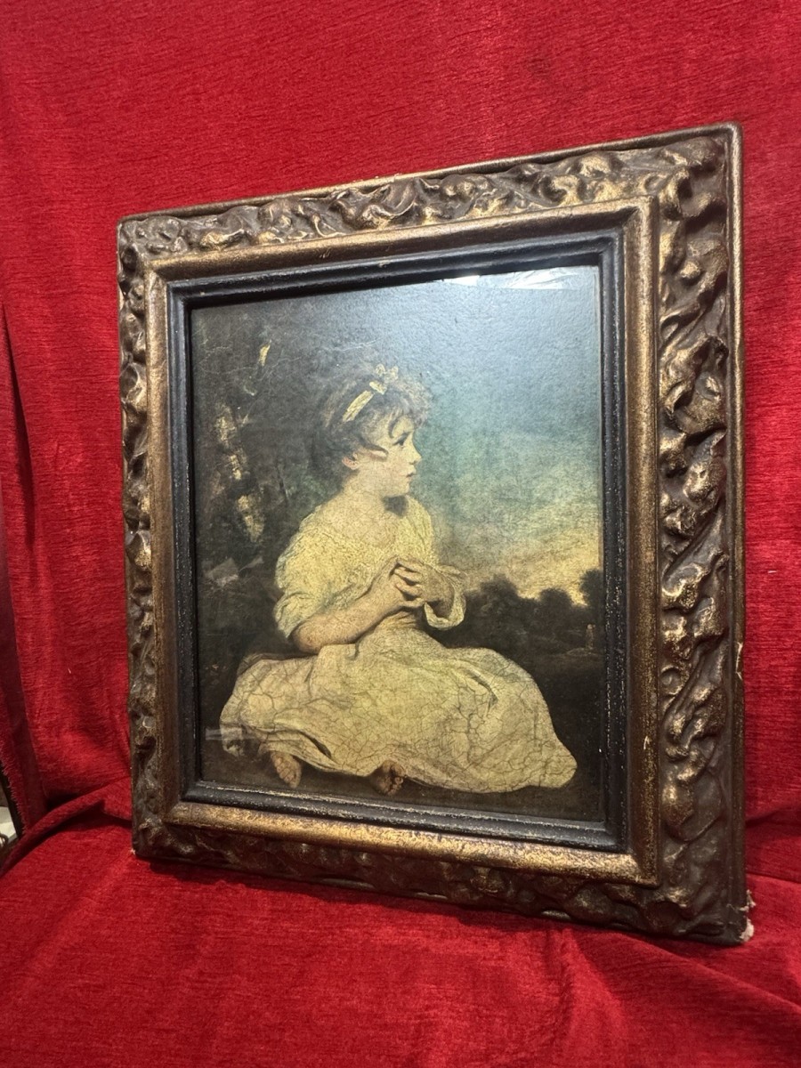 Antique Sir Joshua Reynolds The Age Of Innocence Mezzotint In Ornate Frame