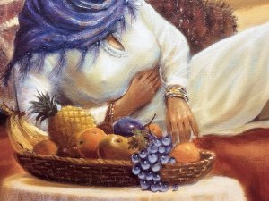 Large Oil Painting Arabian Beauty Reclining In Bedouin Tent By S Rachelle Circa - 20th Century Composition - Oil On Artist Board Listing Description Large Oil Painting By Artist S Rachelle. Exotic Artwork Of Female Reclining In Front Of Bedouin Tent Opening, With Large Ornamental Fruit Basket. Vibrant Sandy Backdrop With The Piramids Of Giza As Focal Point. Dimensions in Cms Height 59cm X Width 109cm