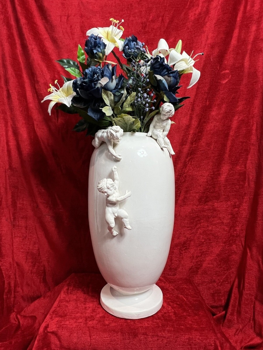 Primary image for Wonderful Large French Porcelain Vase With Trio Of Putti