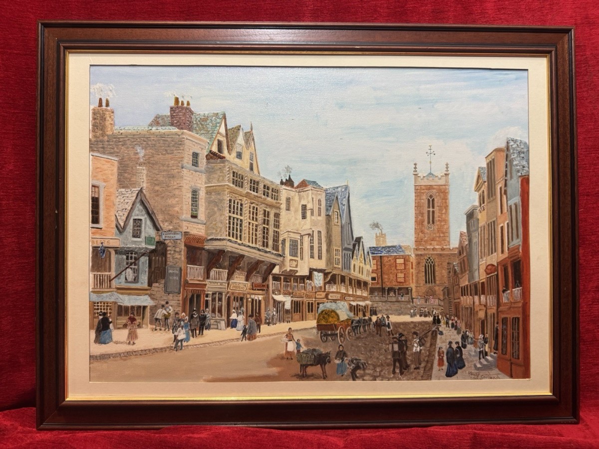 Primary image for After Louise Rayner, Chester,watergate Street Oil Painting By Harold Carlass