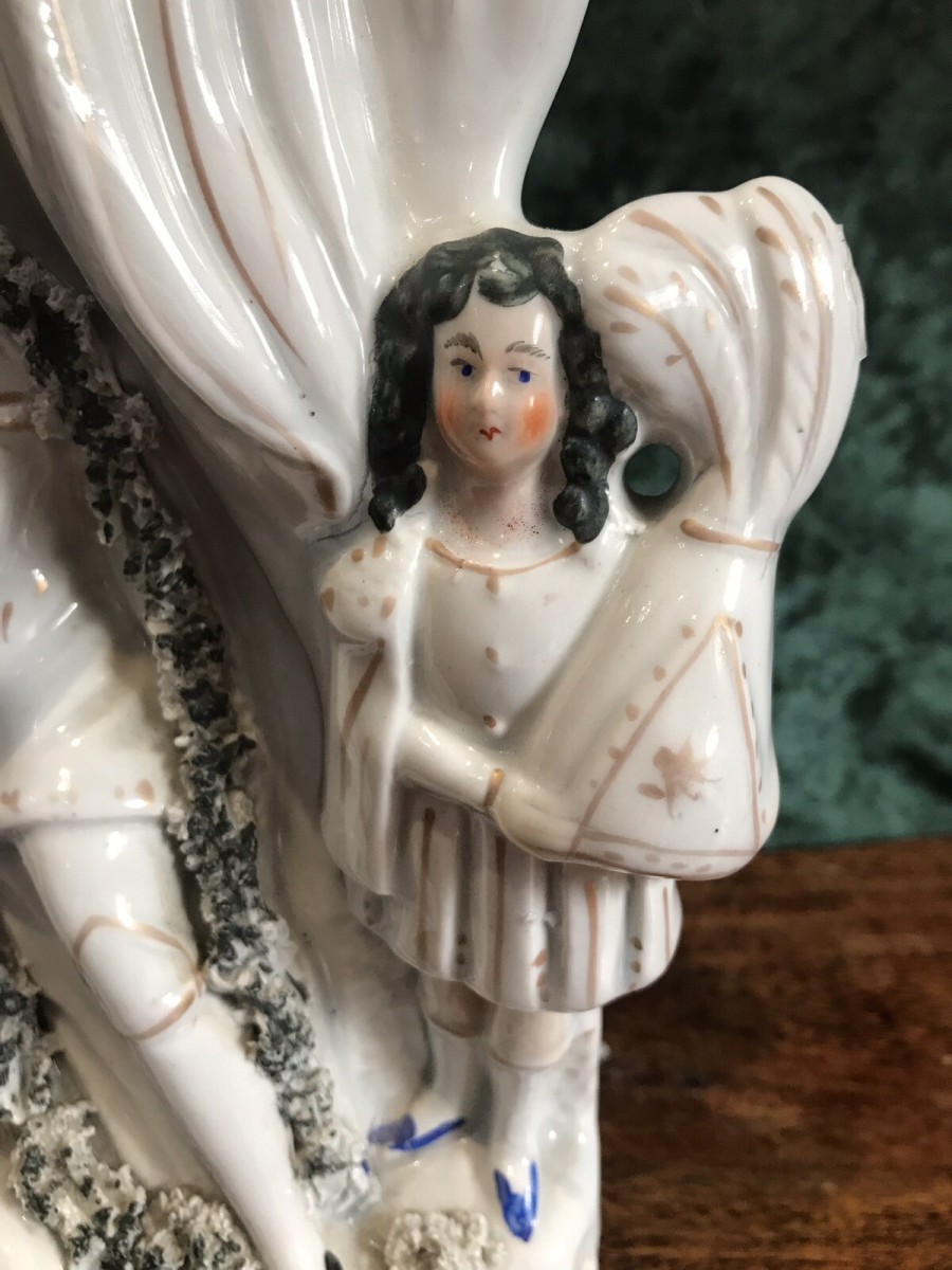 Rare Antique Staffordshire Figurine King John Of England Signing Magna Carter