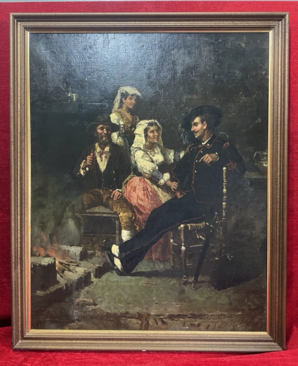 Primary image for 19th Century Spanish School Interior Folk Scene Manner Of José Gallegas Arnosa