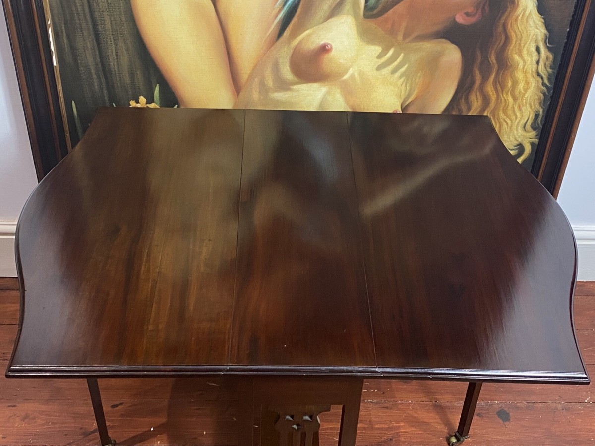 Original Waring And Gillow Mahogany Serpentine Shaped Top Sutherland Table