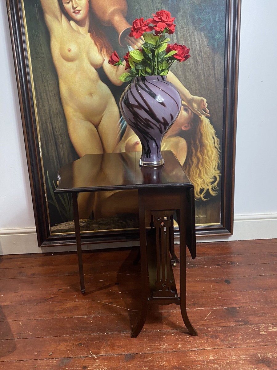 Original Waring And Gillow Mahogany Serpentine Shaped Top Sutherland Table