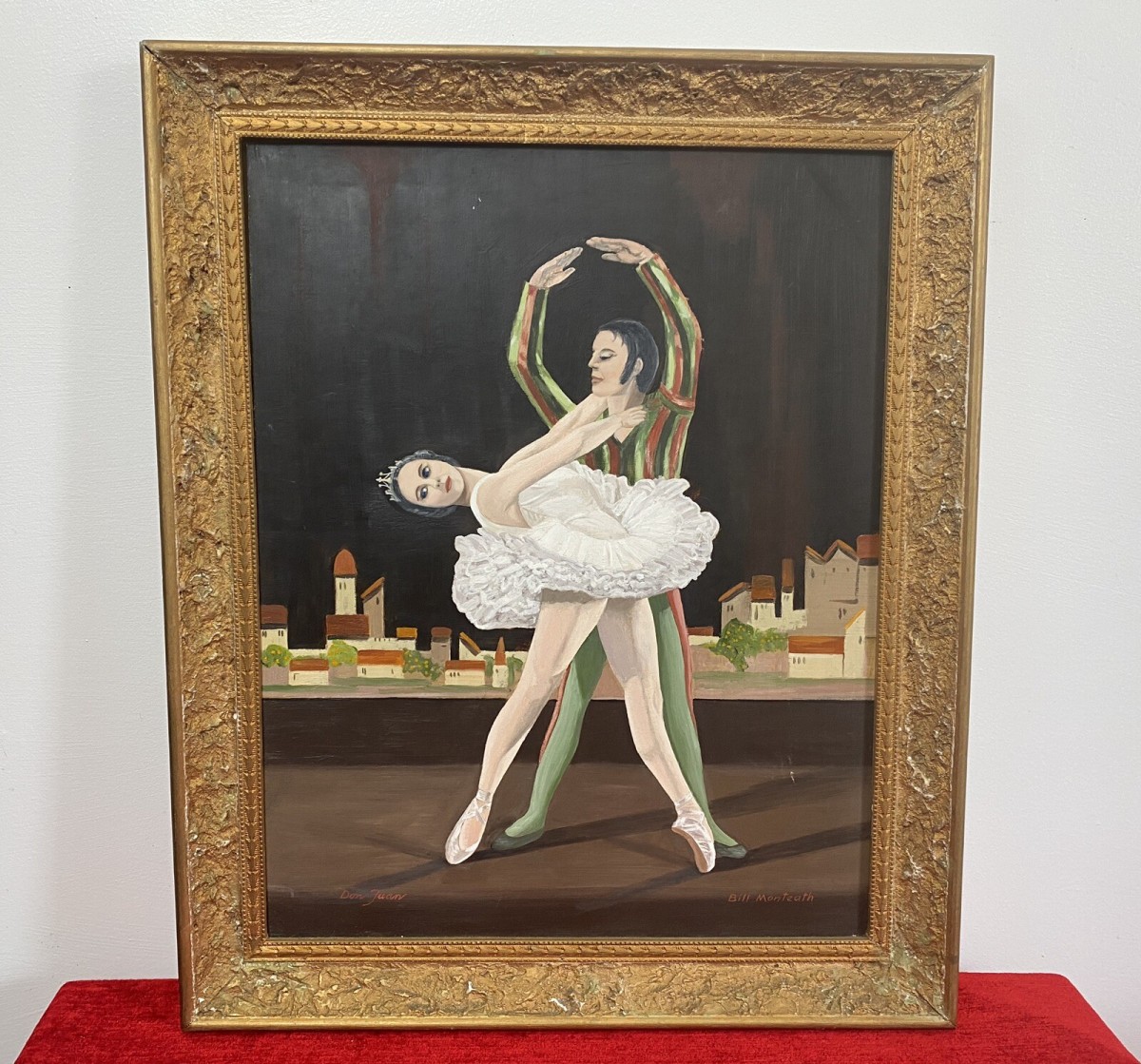 Glorious French Don Juan Ballet Portrait Oil Painting Signed & In Ornate Frame