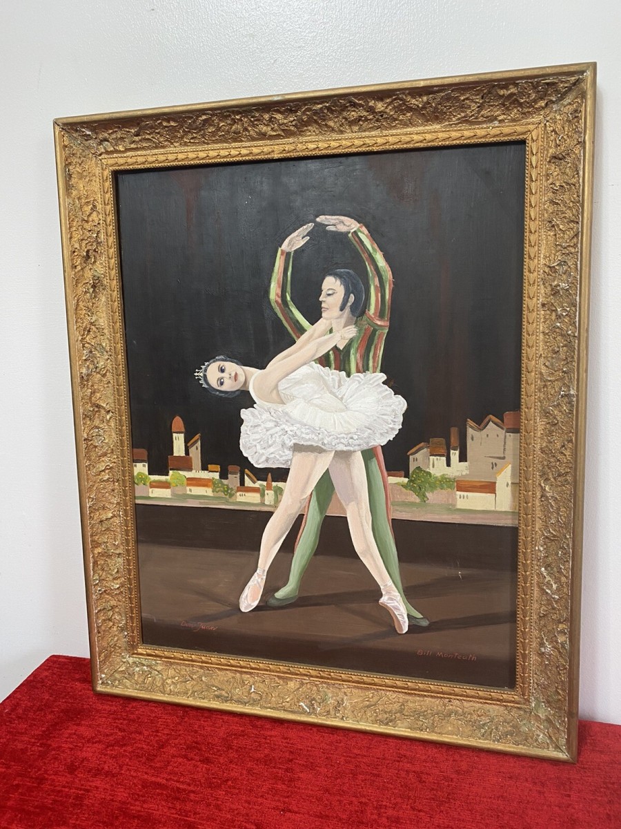 Glorious French Don Juan Ballet Portrait Oil Painting Signed & In Ornate Frame
