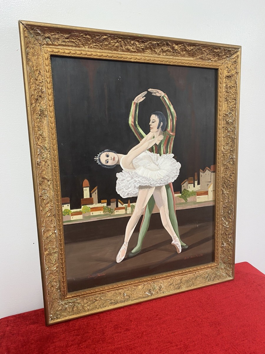 Glorious French Don Juan Ballet Portrait Oil Painting Signed & In Ornate Frame