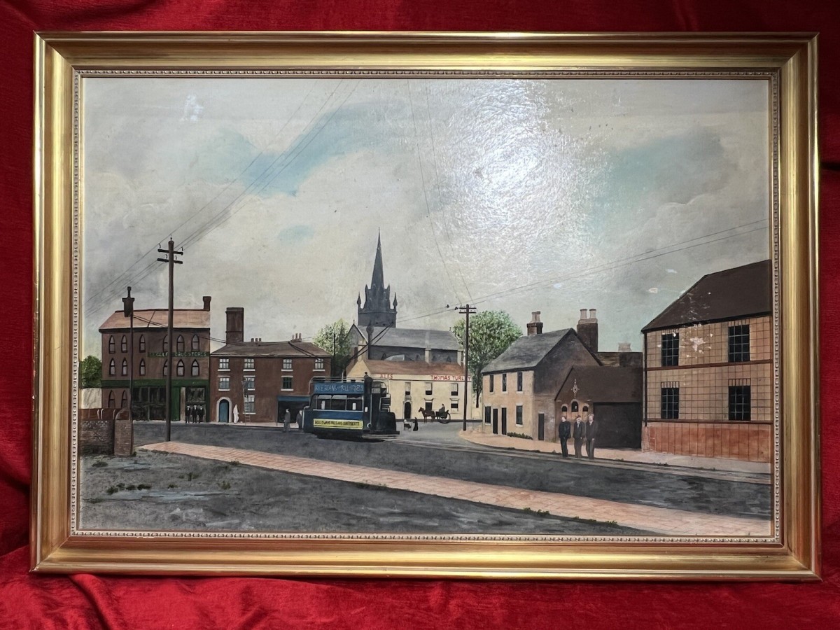 Primary image for Early 20th Century Oil Painting Of Victorian Street Scene By David Norman